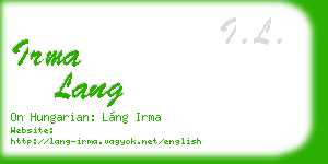 irma lang business card